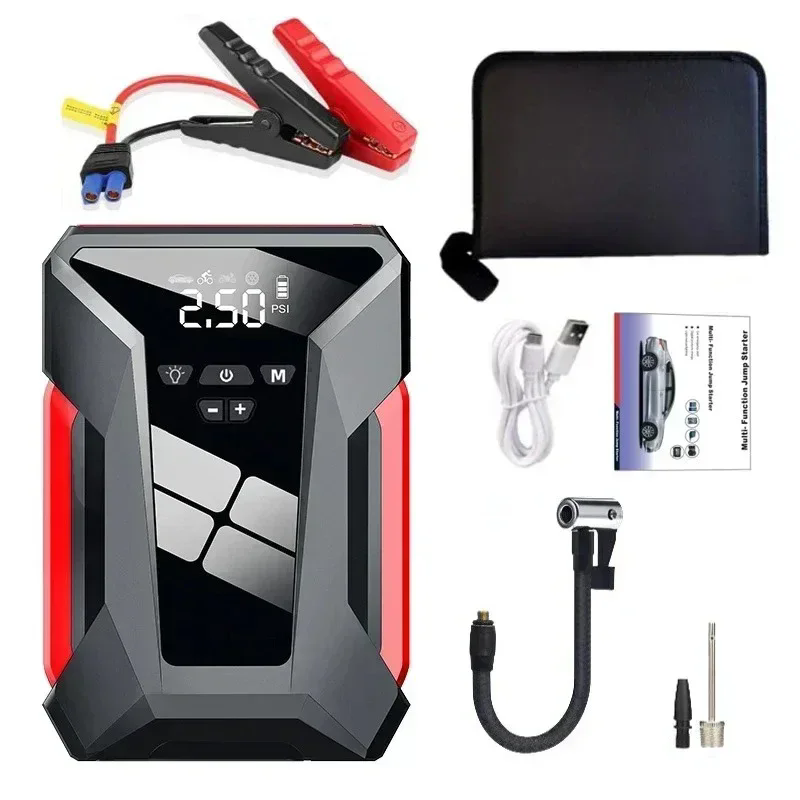 10000mAh Car Jump Starter Multifunctional Automotive Energy Power 150PSI fire Inflator Powerbank Air Pump With Bag