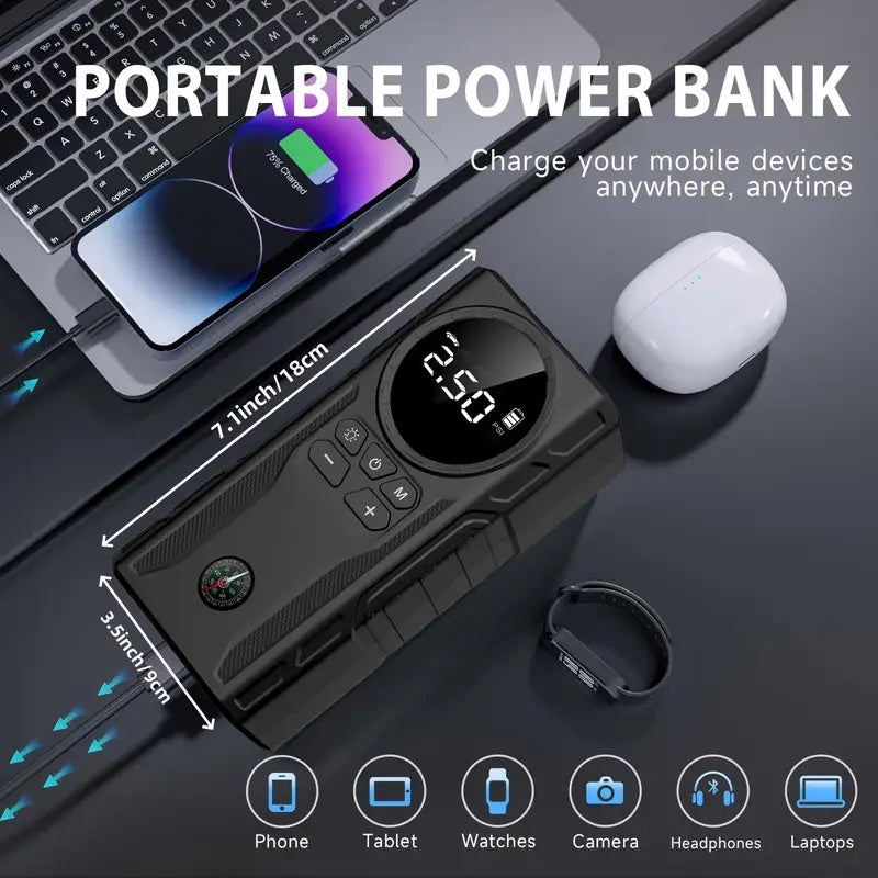 39800mAh Car Jump Starter Portable Power Bank Car Battery Booster 12V Car Starting Device for Petrol 6.0L Diesel 4.0L