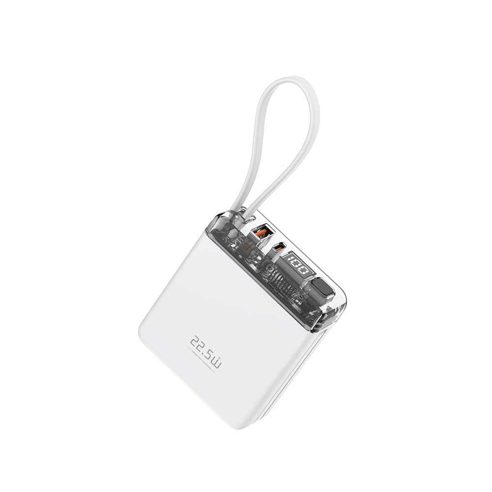 MQ310 10000mAh portable battery indicator with USB-C and Lightning cables