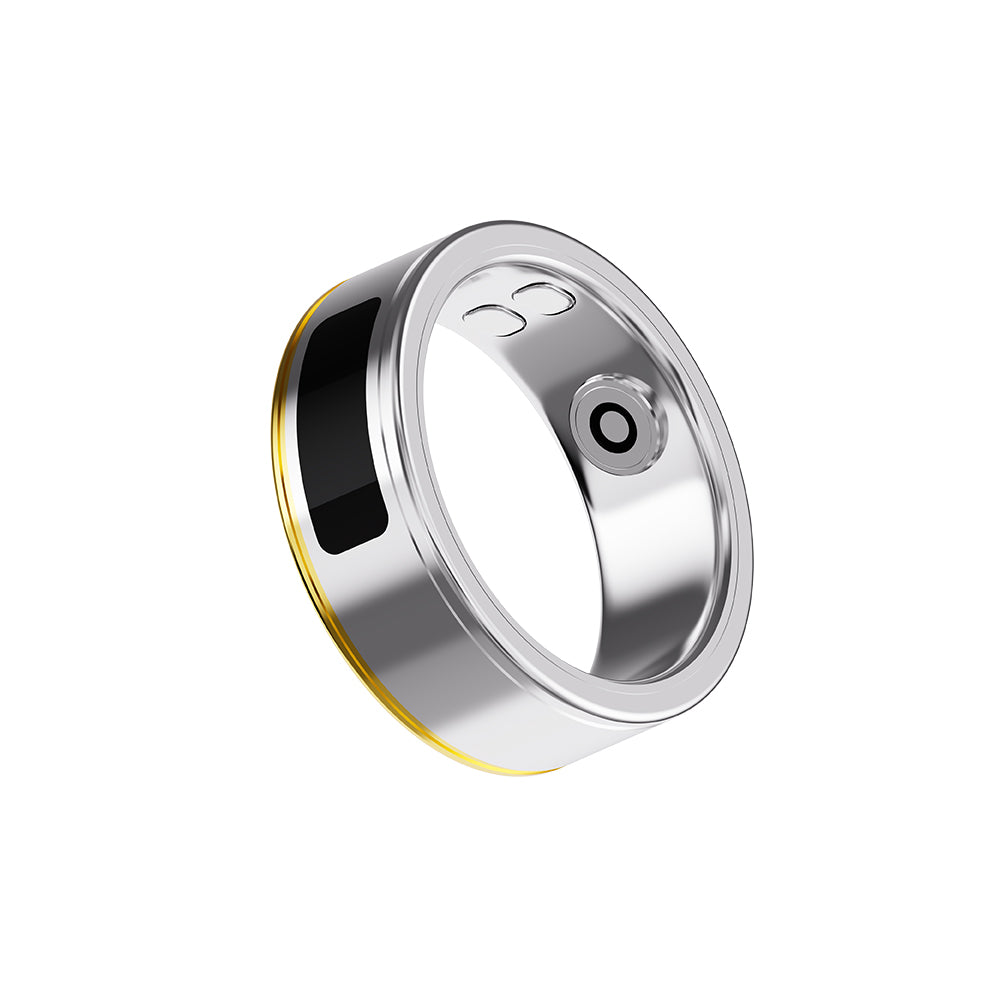 Stainless Steel Smart Ring with Touch for Men Women 5ATM Waterproof