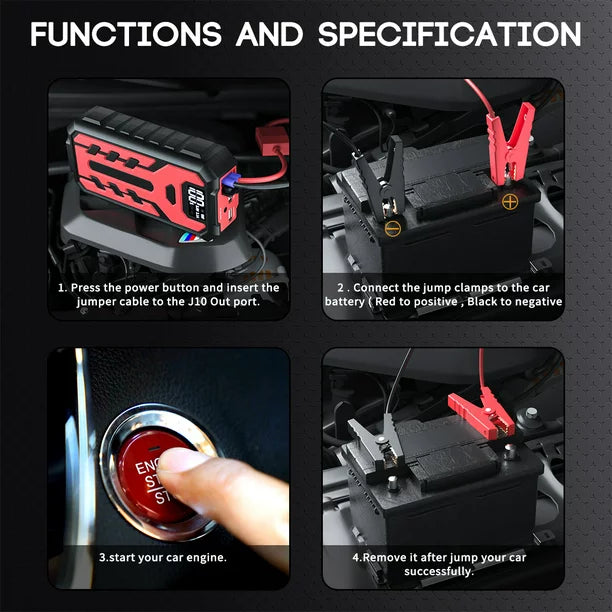 1200A High-Capacity Multi-Function Car Jump Starter Portable Charger For 3.0L Car Jump Starter
