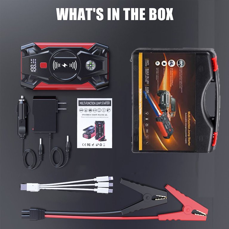 1200A Jump Starter with 12000mAh External Battery for Petrol 6.0L、Diesel 4.0L and Power Bank