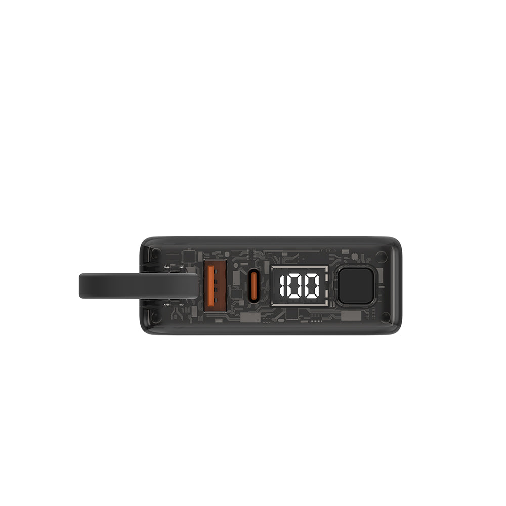 MQ310 10000mAh portable battery indicator with USB-C and Lightning cables