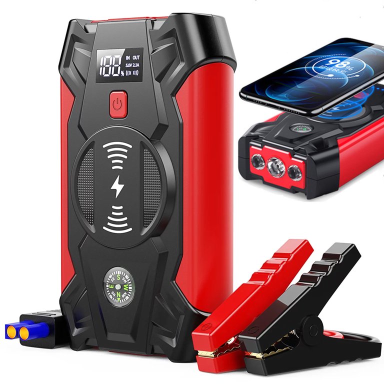 1200A Jump Starter with 12000mAh External Battery for Petrol 6.0L、Diesel 4.0L and Power Bank